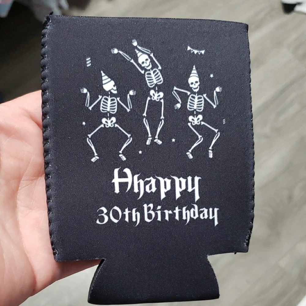 Black Skeleton Party Can Cooler
